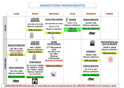 Programme animations 2026